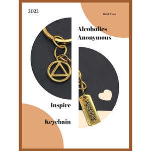 NA Narcotics Anonymous tree of life, gold live your dream keychain! Free goodie